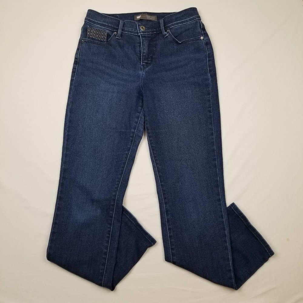 Levi's Women's Straight Leg Jeans in Dark Blue Denim Levi’s 512 the best jeans
